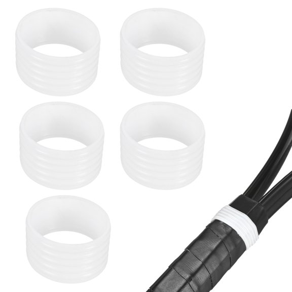 Uxcell 5-Pack Tennis Racket Silicone Rings, Non-Slip Racket Rubber Ring Overgrip in Place for Pickleball/Badminton[White]