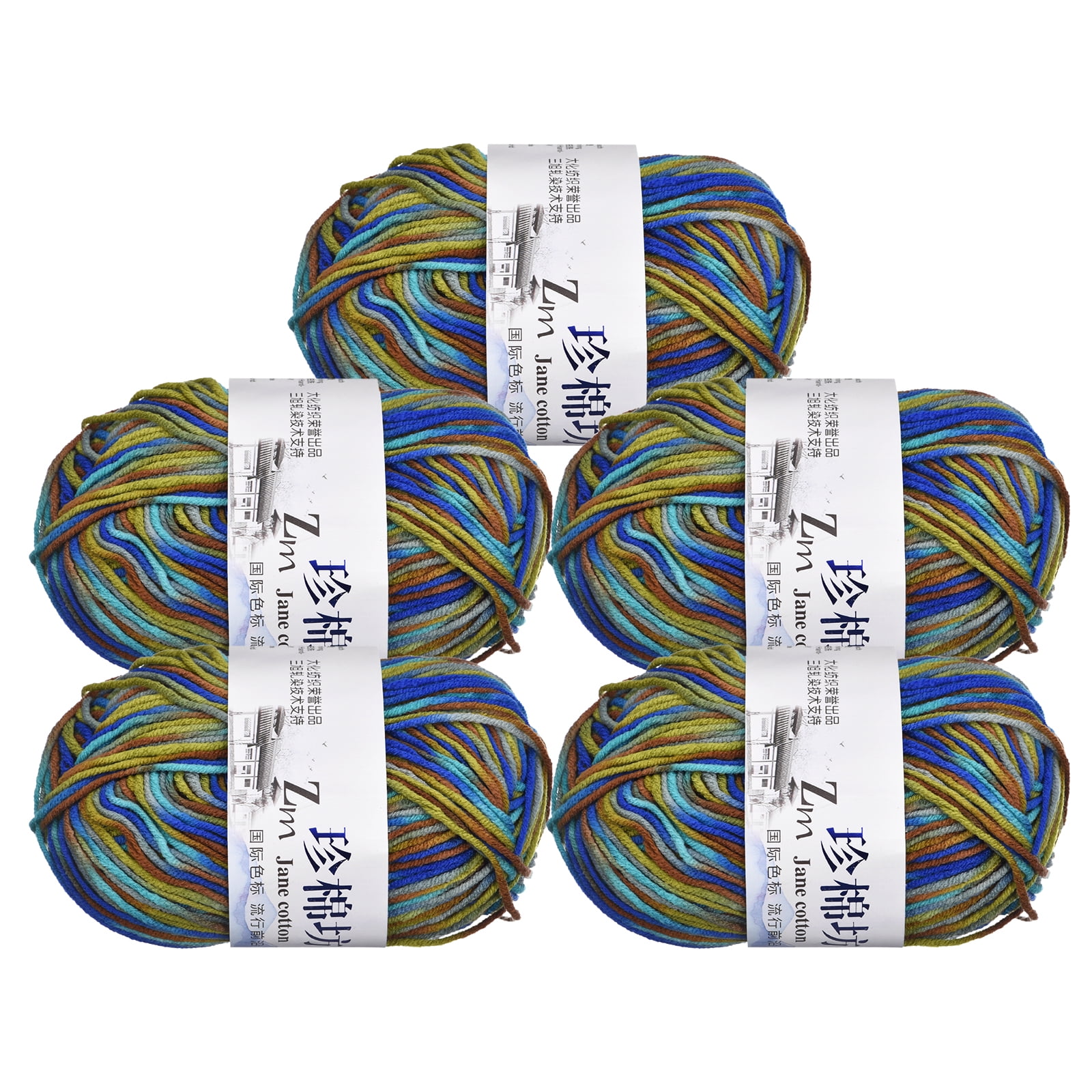 Uxcell 5 Pack of 50g Cotton Blend Yarn Crochet Craft Yarns for Knitting