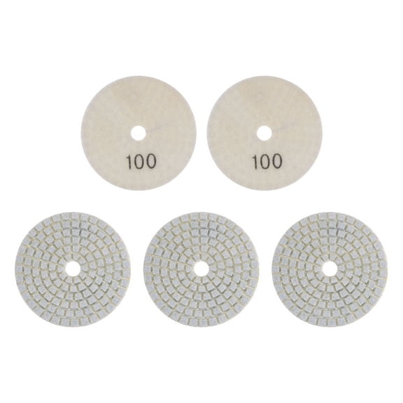 Uxcell 5 Packs 3" Grits 100 Diamond Polishing Pads Wet/Dry for Stone Concrete Marble Quartz