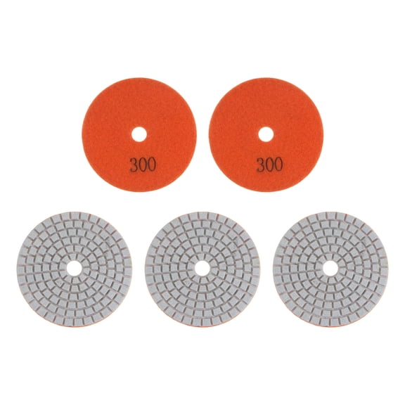 Uxcell 5 Packs 3" Grits 300 Diamond Polishing Pads Wet/Dry for Stone Concrete Marble Quartz