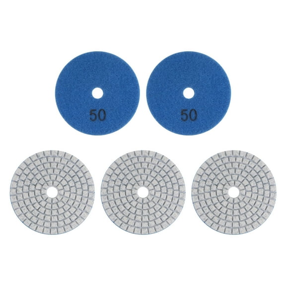 Uxcell 5 Packs 3" Grits 50 Diamond Polishing Pads Wet/Dry for Stone Concrete Marble Quartz