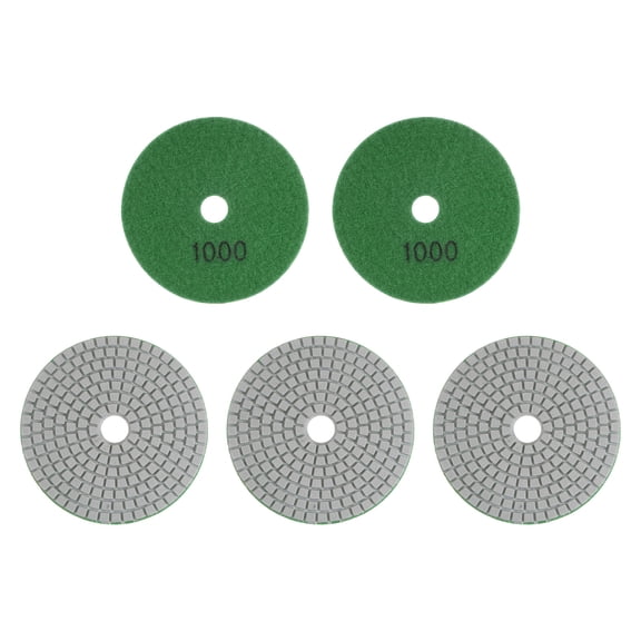 Uxcell 5 Packs 4" Grits 1000 Diamond Polishing Pads Wet/Dry for Stone Concrete Marble Quartz