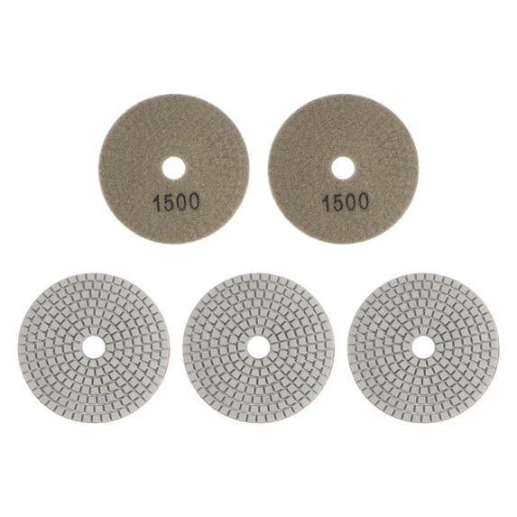 Uxcell 5 Packs 4" Grits 1500 Diamond Polishing Pads Wet/Dry for Stone Concrete Marble Quartz
