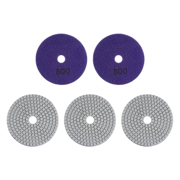 Uxcell 5 Packs 4" Grits 800 Diamond Polishing Pads Wet/Dry for Stone Concrete Marble Quartz