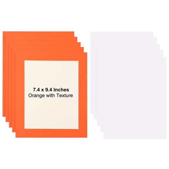 Uxcell 5 Packs Cardboard Picture Frame, 9.8 x 11.8 Inch Photo Wall Display Paper Frame with Clear Film for Drawing Artwork Display Gallery Wall Frame Exhibition, Orange