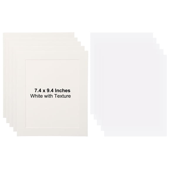 Uxcell 5 Packs Cardboard Picture Frame, 9.8 x 11.8 Inch Photo Wall Display Paper Frame with Clear Film for Drawing Artwork Display Gallery Wall Frame Exhibition, White Linen