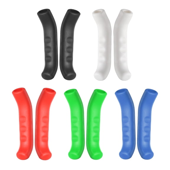 Uxcell 5 Pairs Bike Brake Lever Cover Silicone Brake Lever Grip Protector Anti-Slip Brake Handle Protection Covers Sleeve for Mountain Road Bike Cycling, Red White Blue Green Black