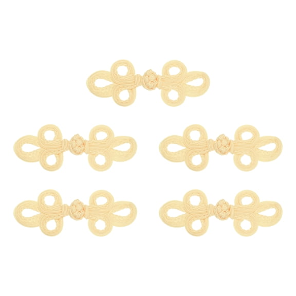 Uxcell 5Pairs Chinese Knots Frog Buttons Apricot Sewing Buttons Fasteners