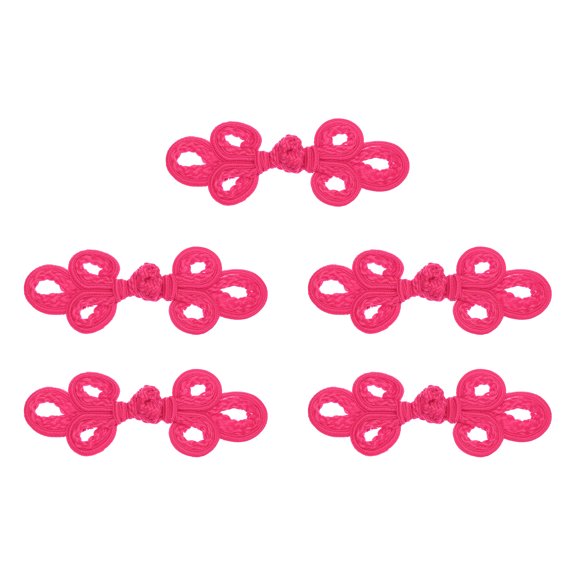 Uxcell 5Pairs Chinese Knots Frog Buttons Dark Rose Red Sewing Buttons Fasteners