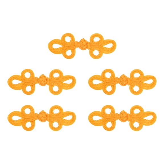 Uxcell 5 Pairs Chinese Knots Frog Buttons  Gold Sewing Buttons Fasteners