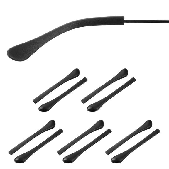 Uxcell 5 Pairs Eye Glass Replacement Temples, Silicone Anti-Slip Eyeglass End Tips Glasses Retainers Fits 2x1.5mm for Rectangle Thin Metal Eyeglass Sunglasses Temple, Black