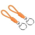 thumbnail image 1 of Uxcell 5" Paracord Lanyard Clasp Wrist Cord Strap Badge Holder, Orange 2 Pack, 1 of 5