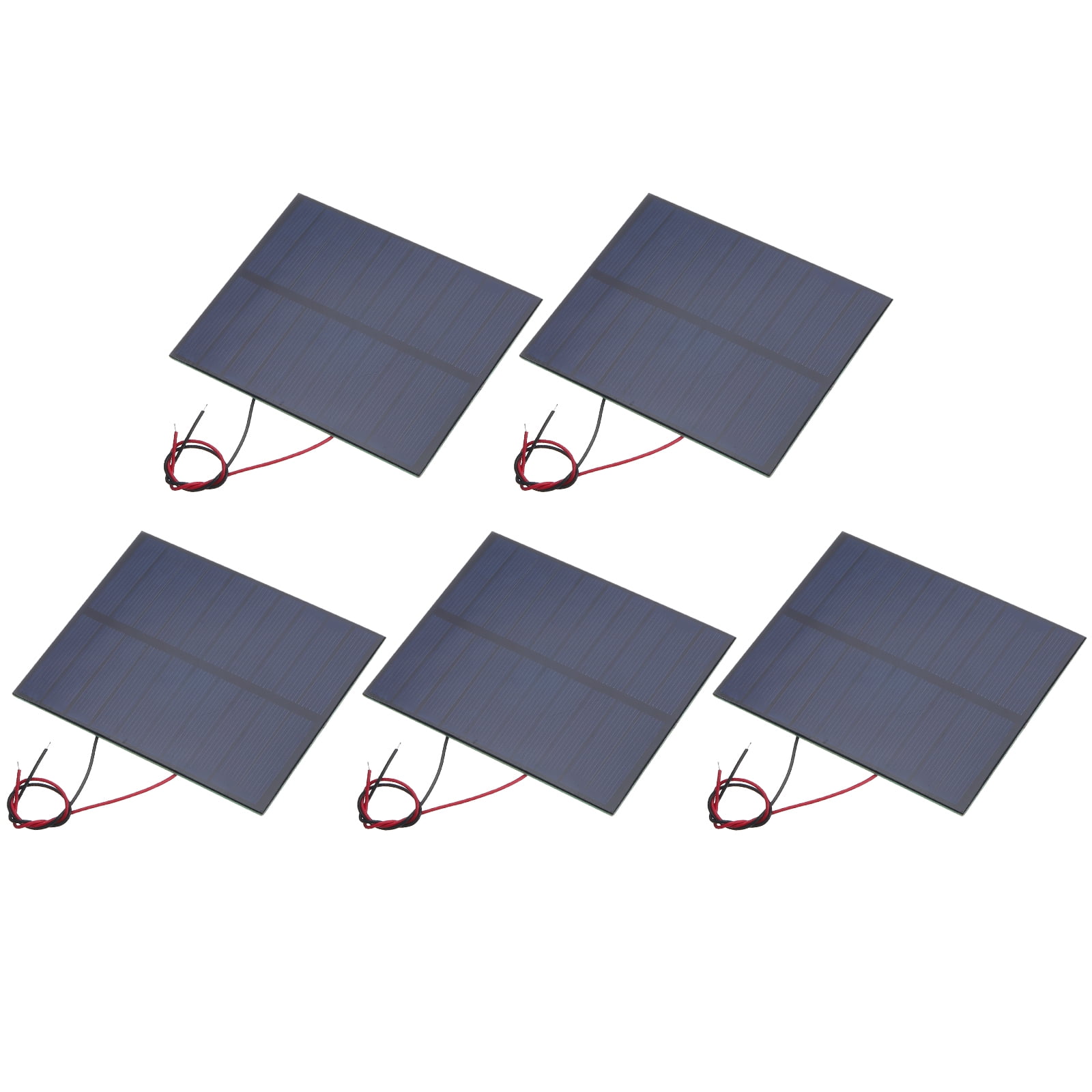 Uxcell 5 Pcs 5V 1.15W 230mA Mini Solar Panels, Small Polycrystalline Solar Cell Panel with 2 Cable for DIY Electric Toy Materials Kits Charger, 100.8mm x 82.5mm