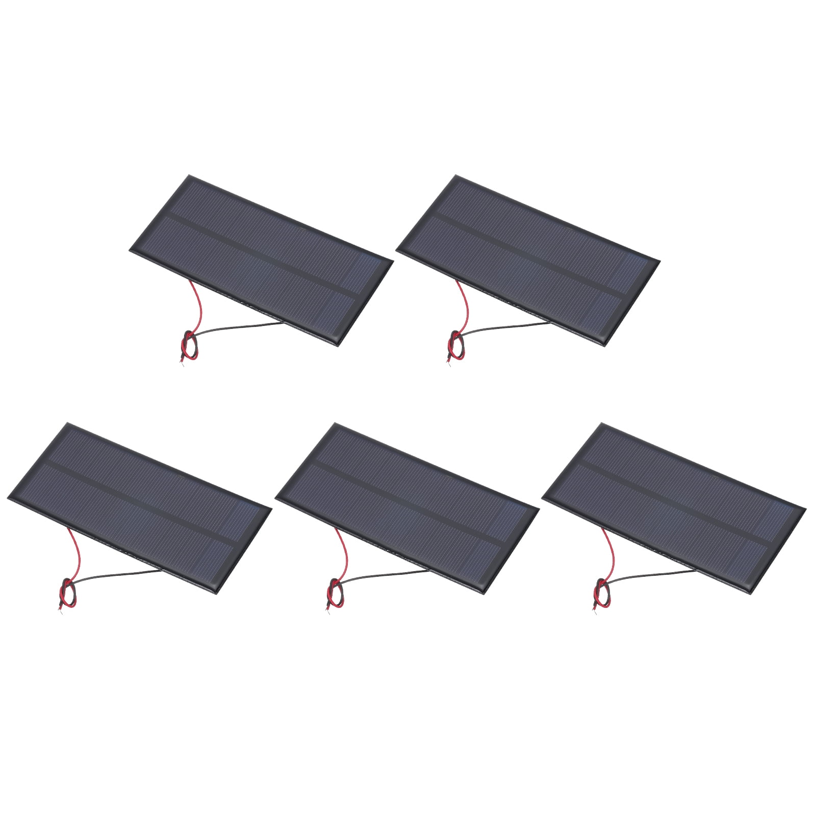 Uxcell 5 Pcs 5V 1W 200mA Mini Solar Panels, Small Polycrystalline Solar Cell Panel with 2 Cable for DIY Electric Toy Materials Kits Charger, 130mm x 60mm