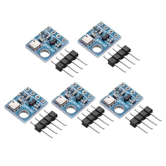 Uxcell 5 Pcs BMP180 I2C IIC SPI Single Hole Atmospheric Pressure Sensor Module 3.11V High Precision Digital Barometric Pressure Altitude Sensor with Header Pins