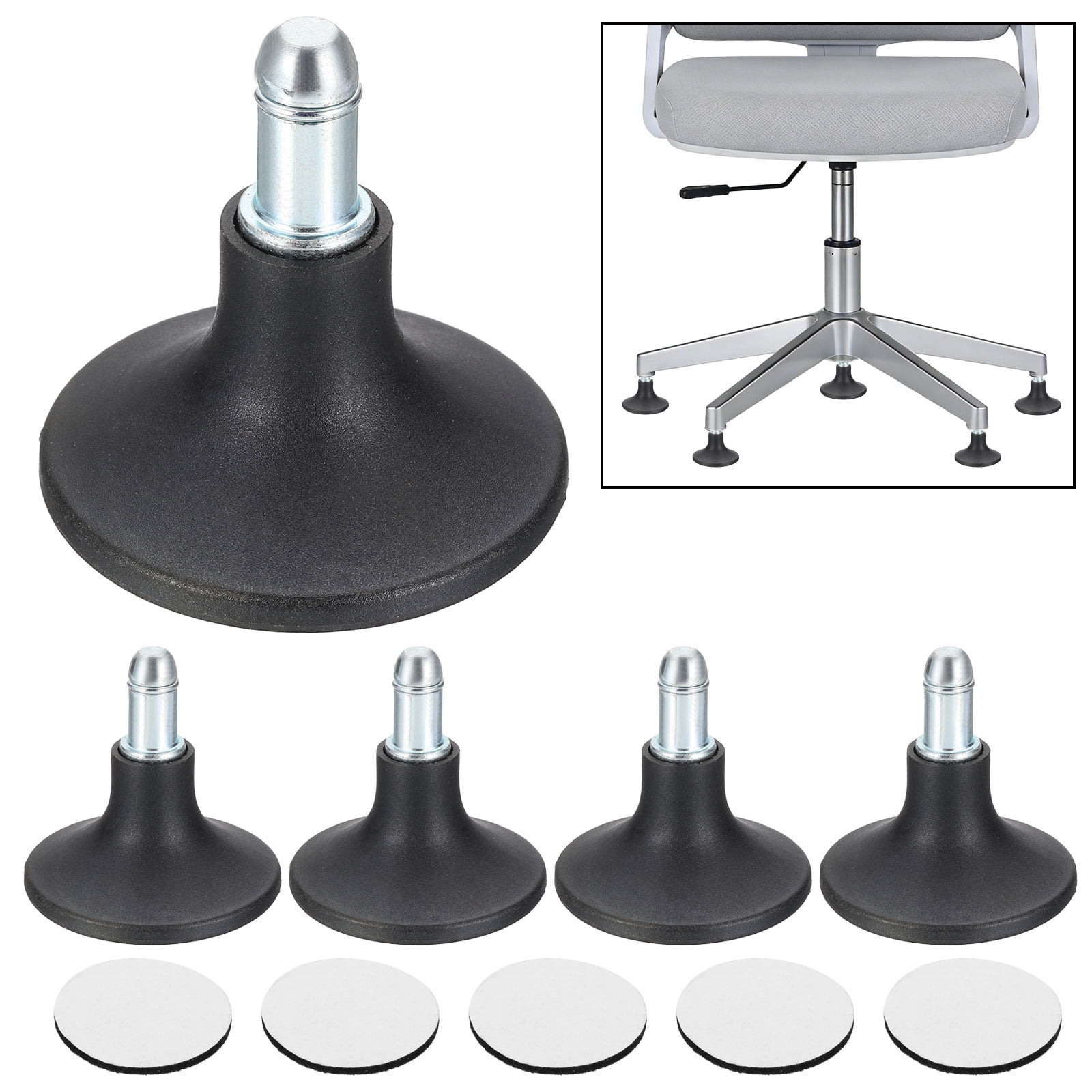 Uxcell 5 Pcs Bell Glides, Office Chair Glides 1.38inch Low Profile ...