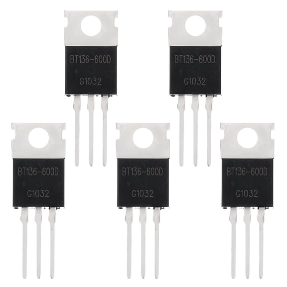 Uxcell 5 Pcs Bidirectional Thyristor BT136-600D TO-220 600V 4A Rail Silicon Controlled Rectifiers for Electronic Instruments Smart Home Appliances Drones