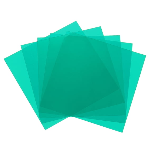 Uxcell 5 Pcs Colored Plastic Sheets, Transparent Amber Film Color Correction Gel Light Filter Waterproof 2 x 2" Sheet for DIY Crafts, LED Lighting, Photo (Green)