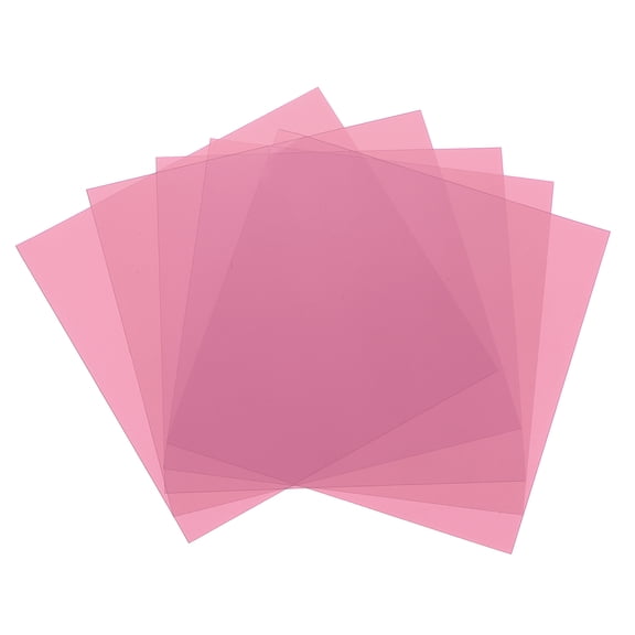 Uxcell 5 Pcs Colored Plastic Sheets, Transparent Amber Film Color Correction Gel Light Filter Waterproof 2 x 2" Sheet for DIY Crafts, LED Lighting, Photo (Pink)