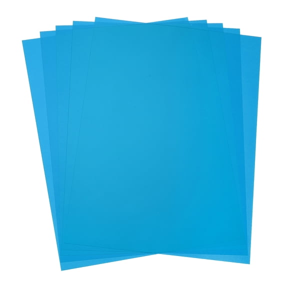 Uxcell 5 Pcs Colored Plastic Sheets, Transparent Amber Film Color Correction Gel Light Filter Waterproof 8.3 x 5.8" Sheet for DIY Crafts, LED Lighting, Photo (Blue)