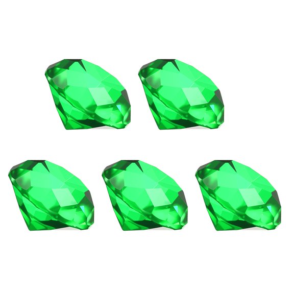 Uxcell 5 Pcs Diamond Crystal Paperweight, 30mm / 1.18 Inch Crystal Paperweight Paper Weight for Home Office Desktop Table Decor Wedding Party Jewelry Ornaments, Green