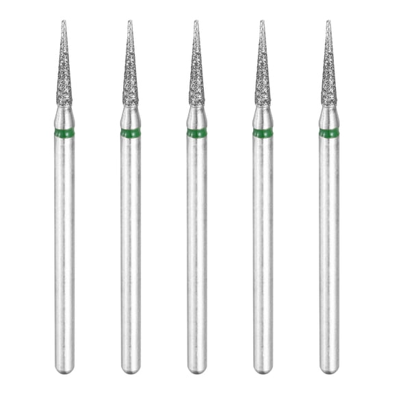 Uxcell 5 Pcs Diamond Grinding Bit, 100-120 Grit 2.0mm Tapered Head Dia Drill Bit 3/32" Shank Rotary Tool Accessory for Jewelry Ceramic Nail Sand Grind Polish Engrave
