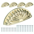 thumbnail image 1 of Uxcell 5 Pcs Drawer Cup Pulls 3" Hole Center Vintage Furniture Handles Knobs Gold, 1 of 7