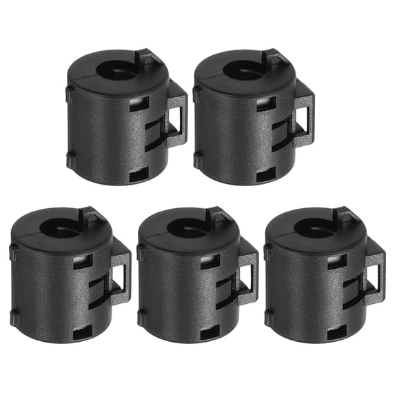 Uxcell 5 Pcs Ferrite Filter Ring Core RFI EMI Noise Suppression Cable Clip ID 8mm 0.31Inch Length 19.5mm 0.77Inch with Base for Electronic Devices, Industry, Black
