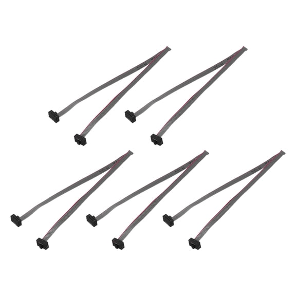 Uxcell 5 Pcs Flat Ribbon Cable, 1.27mm Pitch 4mm Width 20cm Long 6 Pin FC to FC Flat Ribbon Connector for PC, LED Displays