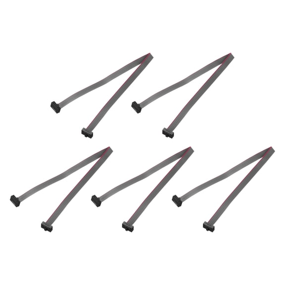 Uxcell 5 Pcs Flat Ribbon Cable, 1.27mm Pitch 5mm Width 20cm Long 8 Pin FC to FC Flat Ribbon Connector for PC, LED Displays