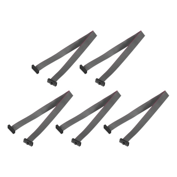 Uxcell 5 Pcs Flat Ribbon Cable, 1.27mm Pitch 9mm Width 20cm Long 14 Pin FC to FC Flat Ribbon Connector for PC, LED Displays