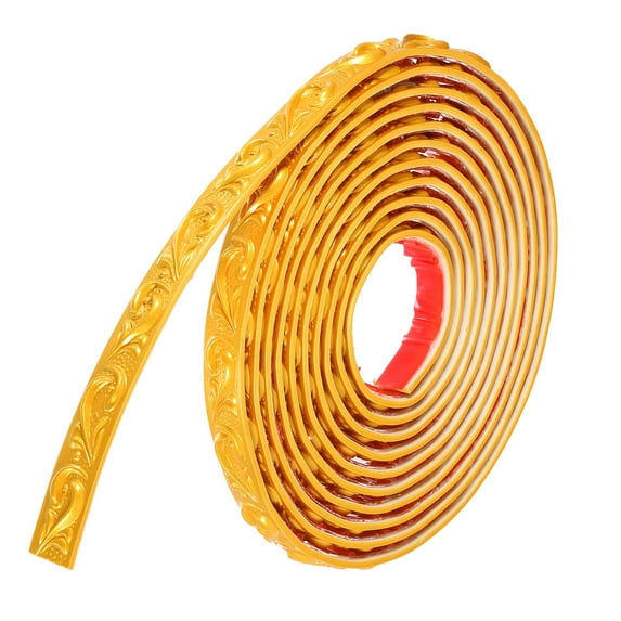 Uxcell 5 Pcs Flexible Wall Trim Molding Trim 16.4Ft x 0.79Inch Self Adhesive, Wave Gold