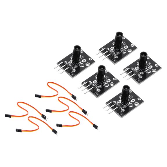 Uxcell 5 Pcs KY-002 SW-18015P Shock Vibration Switch Sensor Module, 3 Pin 3.3-5V Shock Vibration Sensor Module for Current Circuit Electronic DIY Accessories Kit, Black