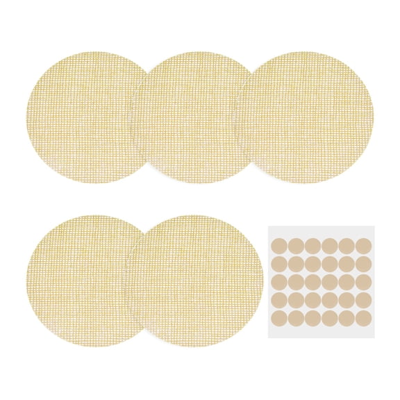 Uxcell 5 Pcs Lampshade Diffuser, 2.36" Dia Round Diffuser Fabric Lamp Cover Proof Light Softener shades with Adhesive Dots for LED Ceiling Light Downlight Spotlight Pendants, Warm Yellow