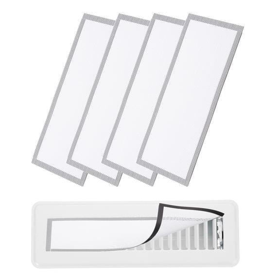 Uxcell 5Pcs Magnetic Floor Vent Covers, Floor Register Cover Mesh Air Vent Screen Filters, Great for Home (White, 11-Inch x 5-Inch)