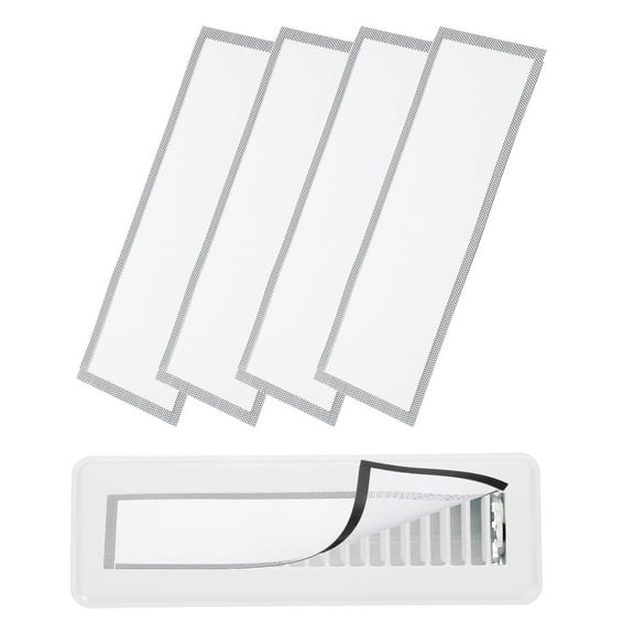 Uxcell 5Pcs Magnetic Floor Vent Covers, Floor Register Cover Mesh Air Vent Screen Filters, Great for Home (White, 13-Inch x 5-Inch)