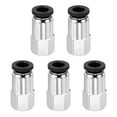 thumbnail image 1 of Uxcell 5 Pcs NPT Female 1/4 inch OD x 1/8" NPT Thread Push to Connect Fittings, Black, 1 of 7
