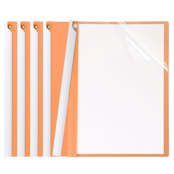 Uxcell 5 Pcs Plastic Report Folder Cover with Swing Clip, Orange