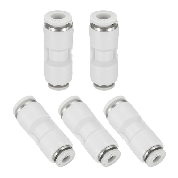 Uxcell 5 Pcs Push to Connect Fittings Reducing 5/32" Tube OD x 1/4" Tube OD Straight Pneumatic Quick Connector, White