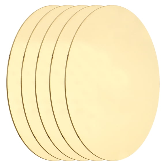 Uxcell 5 Pcs Round Brass Plate, 120mm(4.72")Dia Pure Copper Sheets,1mm H62 Brass Copper Metal Sheet for Crafts, DIY, Electrical Repairs, Industrial Use, Metal Stamping