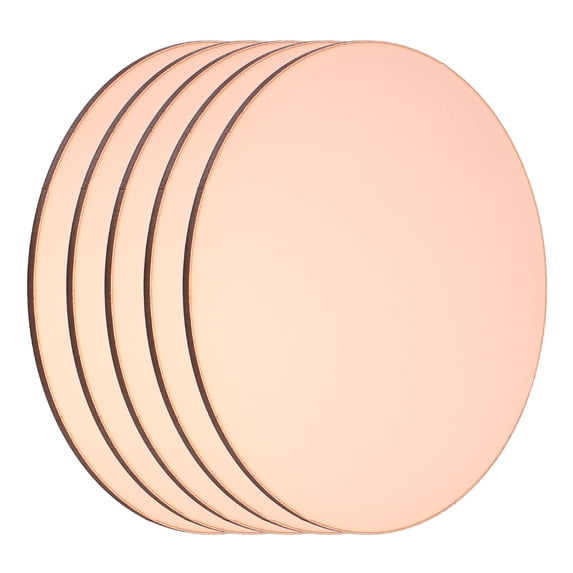 Uxcell 5 Pcs Round Copper Plate, 100mm (3.94") Dia Pure Copper Sheets, 1mm T2 Pure Copper Plates for Crafts, DIY, Electrical Repairs, Industrial Use