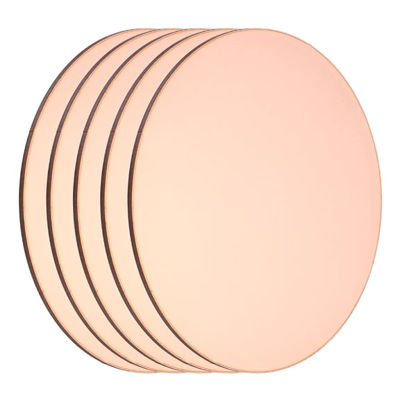 Uxcell 5 Pcs Round Copper Plate, 100mm (3.94") Dia Pure Copper Sheets, 2mm T2 Pure Copper Plates for Crafts, DIY, Electrical Repairs, Industrial Use