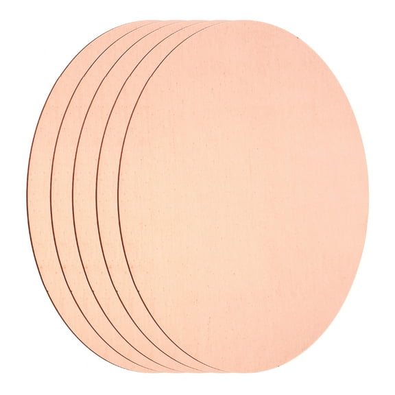 Uxcell 5 Pcs Round Copper Plate, 80mm (3.15") Dia Pure Copper Sheets, 0.8mm T2 Pure Copper Plates for Crafts, DIY, Electrical Repairs, Industrial Use