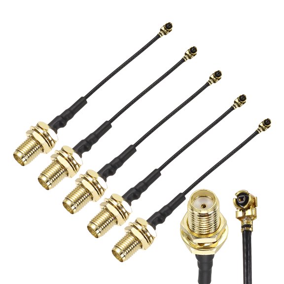 Uxcell 5 Pcs SMA Female to U.F.L1 Coax Cable, 2"/5cm SMA Female to IPX MHF1 Pigtail Extension Jumper 1.13mm Low Loss Coaxial Cable for Wireless Routers Antenna Mini PCI