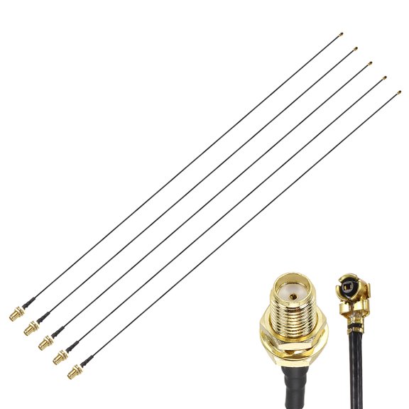 Uxcell 5 Pcs SMA Female to U.F.L1 Coax Cable, 20"/50cm SMA Female to IPX MHF1 Pigtail Extension Jumper 1.13mm Low Loss Coaxial Cable for Wireless Routers Antenna Mini PCI