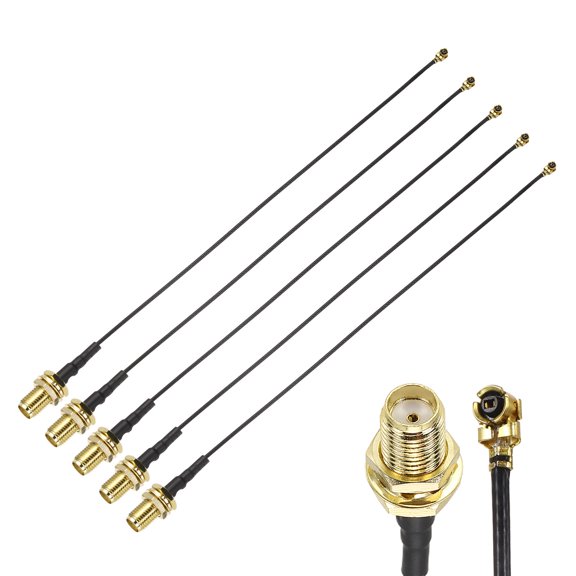Uxcell 5 Pcs SMA Female to U.F.L1 Coax Cable, 6"/15cm SMA Female to IPX MHF1 Pigtail Extension Jumper 1.13mm Low Loss Coaxial Cable for Wireless Routers Antenna Mini PCI