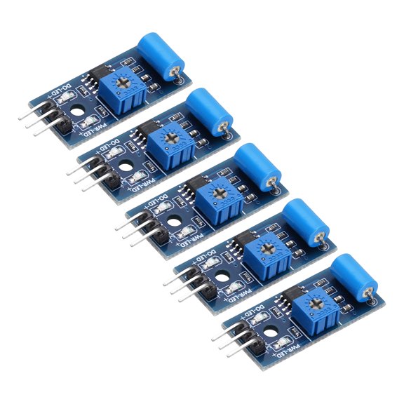 Uxcell 5 Pcs SW-420 Vibration Sensor Module, 3.3-5V Motion Switch Alarm Sensor for Motorcycle, Security Alarm, Car, DIY Electronic Current Circuit, Blue