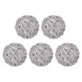 thumbnail image 1 of Uxcell 5 Pcs Wicker Rattan Balls 3 Inch Rattan Decorative Balls Vase Fillers for Wedding Party Silver, 1 of 5