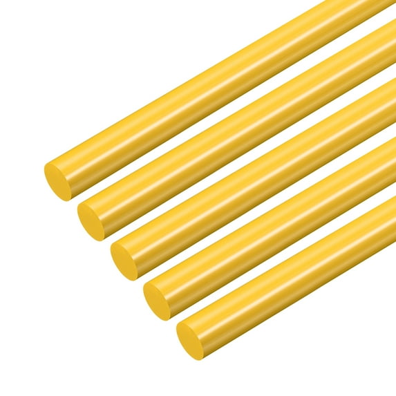 Uxcell ABS Styrene Stick Solid Bar Model for DIY Toys Building Making Architectural Model Making Yellow 5Pcs 9/50" x 20"