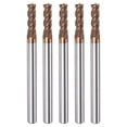 thumbnail image 1 of Uxcell 5 Pieces Carbide Square End Mills HRC55 TiSiN Coated 4 Flutes Milling Bit, 3.5mm Dia 4mm Shank 50mm Long, 1 of 6